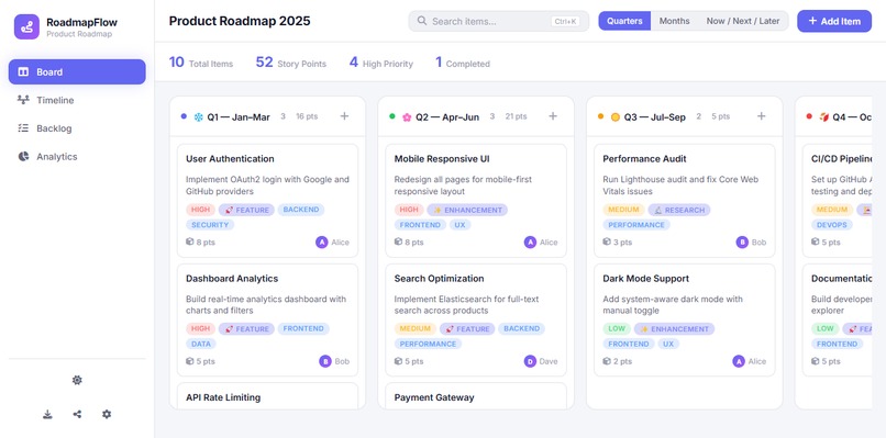 product-roadmap-visualizer – screenshot 4