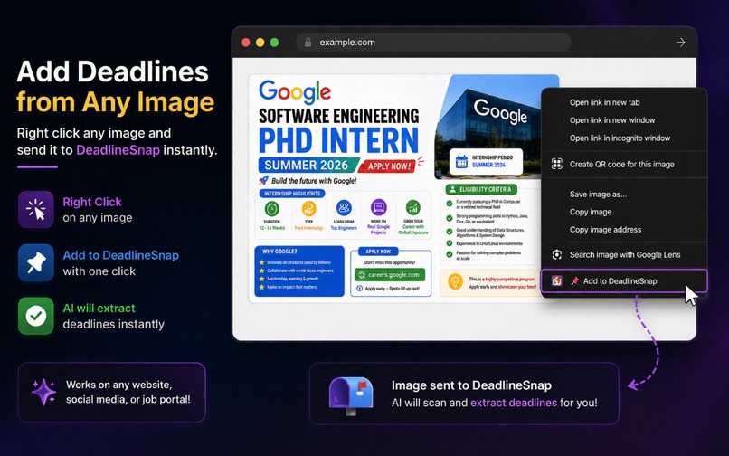 DeadlineSnap – AI Deadline Extractor & Reminder Extension – screenshot 2