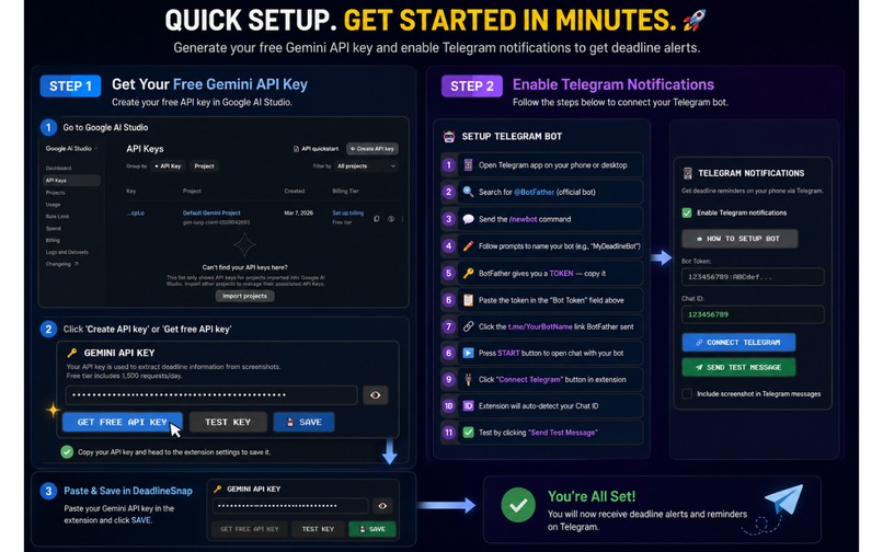 DeadlineSnap – AI Deadline Extractor & Reminder Extension – screenshot 3
