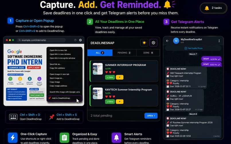 DeadlineSnap – AI Deadline Extractor & Reminder Extension – screenshot 5