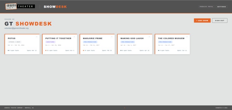 GT ShowDesk — AI Production Management for Theater – screenshot 2
