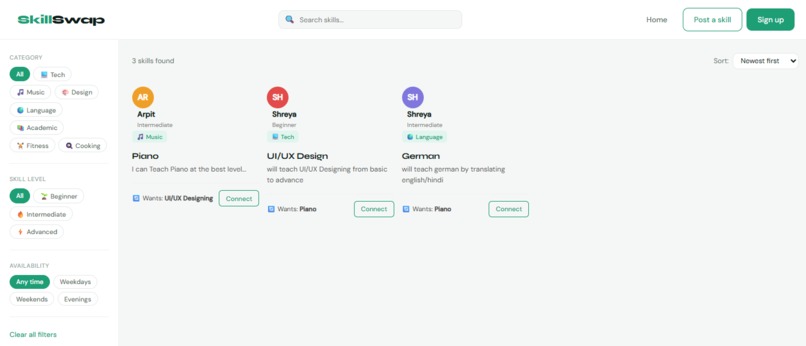 SkillSwap – screenshot 3