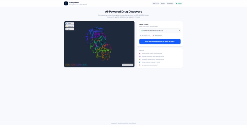 CatalystMD: 5 AI Agents, Real Chemistry, Real Drugs – screenshot 1