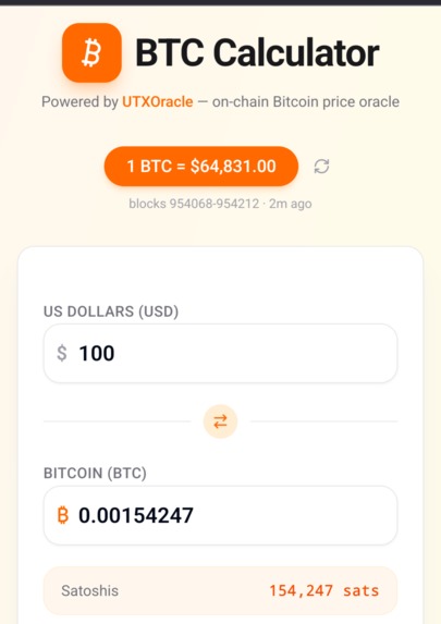 UTXOracle BTC Calculator  – screenshot 1