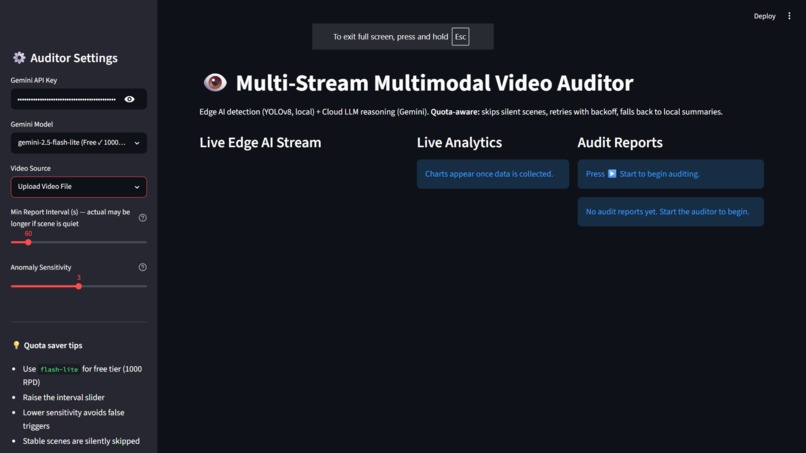 Multi modal video auditor – screenshot 1