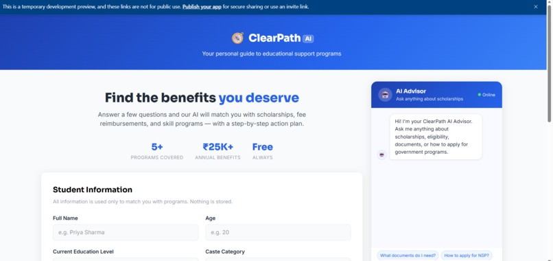 ClearPath AI – screenshot 1