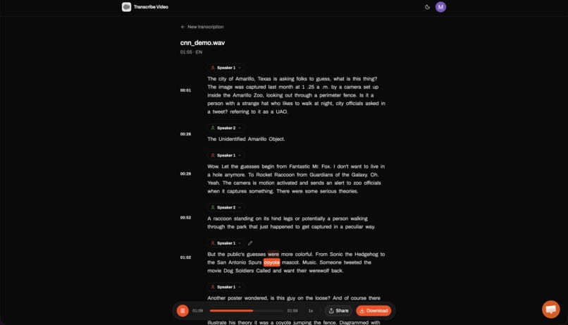 Transcribe Video to Text – screenshot 1