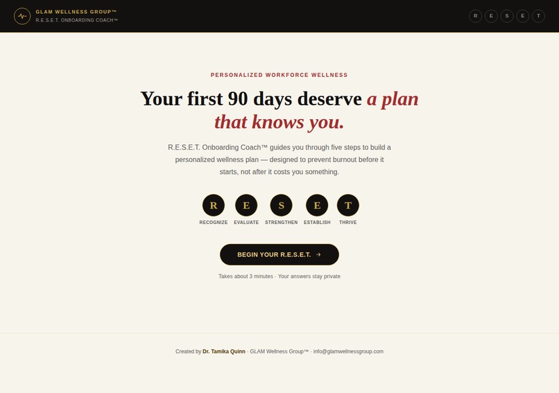 R.E.S.E.T. Onboarding Coach™ – screenshot 1