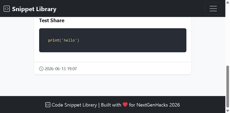 "Collaborative Code Snippet Library" (Web App) – screenshot 8