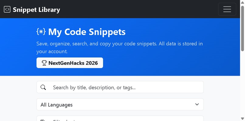 "Collaborative Code Snippet Library" (Web App) – screenshot 3