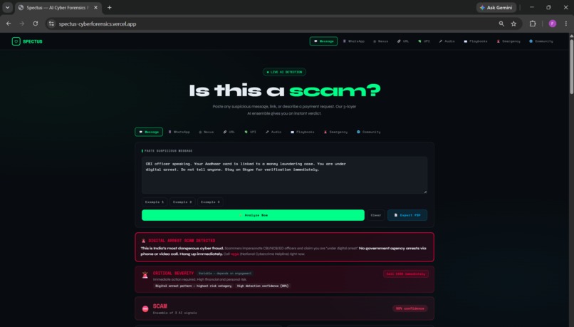 Spectus - AI Cyber Forensics Platform – screenshot 1