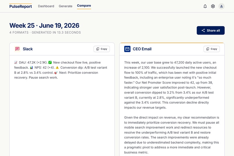 PulseReport – screenshot 3