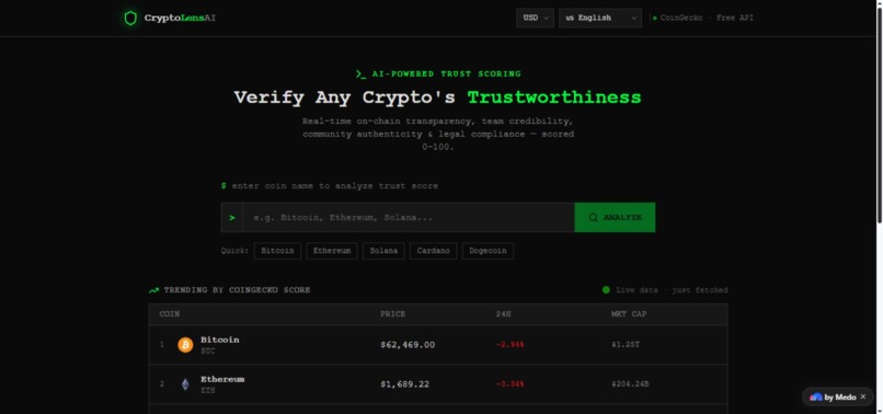 CryptoLensAI – screenshot 1