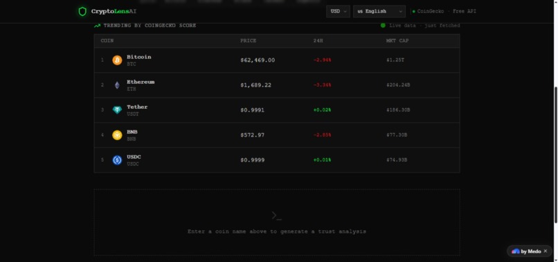 CryptoLensAI – screenshot 2