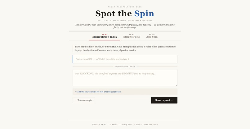 Spot the Spin — read the facts, not the framing – screenshot 1