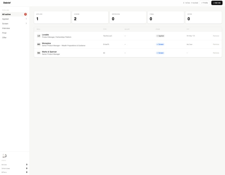 Debrief – screenshot 2