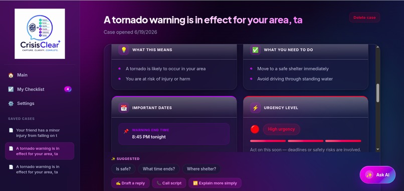 CrisisClear – screenshot 1