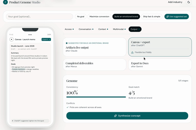 Product Genome Studio – screenshot 2