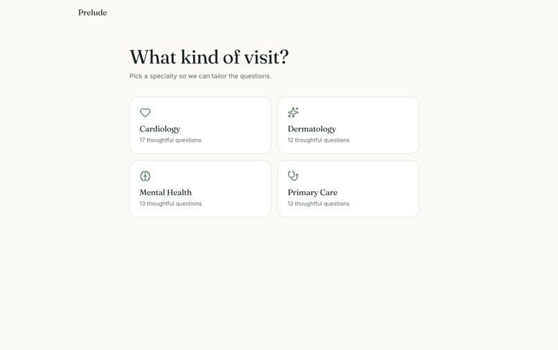 Prelude — Pre-Visit Brief for Patients & Clinics – screenshot 6