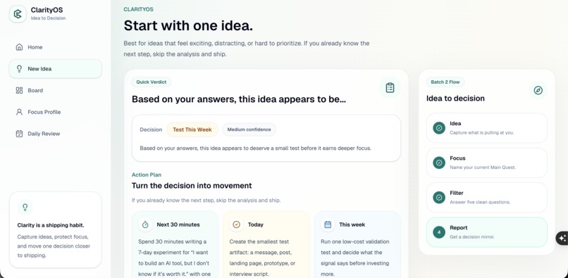ClarityOS – screenshot 1