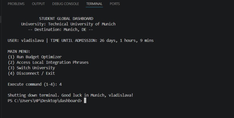 Student Dashboard – screenshot 1