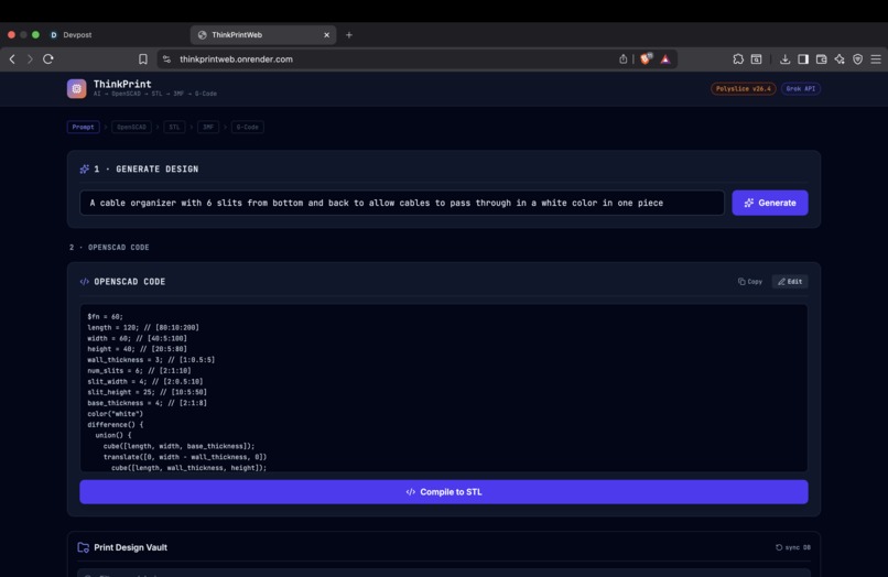 ThinkPrintWeb – screenshot 1