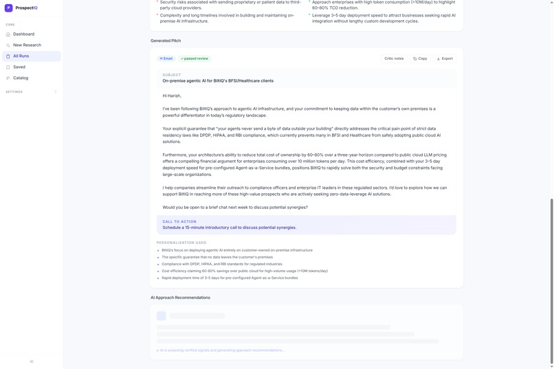 ProspectIQ — leads with the intelligence angle – screenshot 5