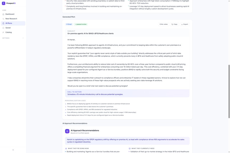 ProspectIQ — leads with the intelligence angle – screenshot 6