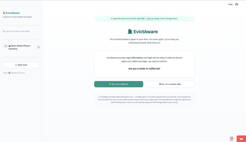 EvictAware - California Tenant Rights Navigator – screenshot 1