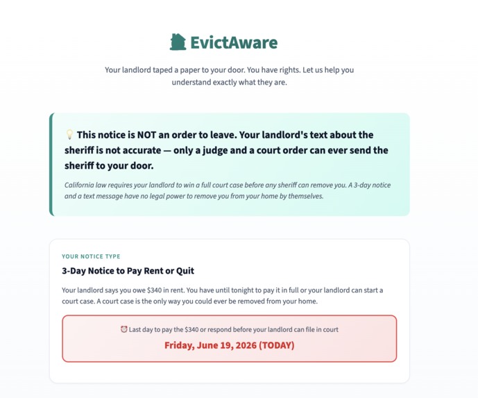EvictAware - California Tenant Rights Navigator – screenshot 3