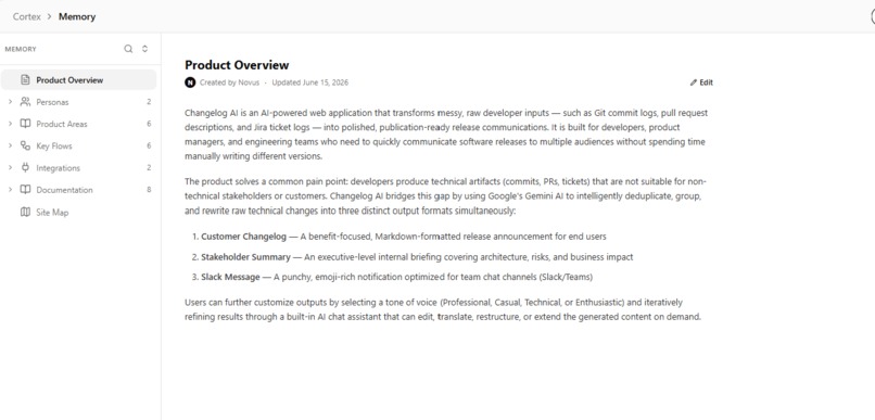 Changelog AI – screenshot 2