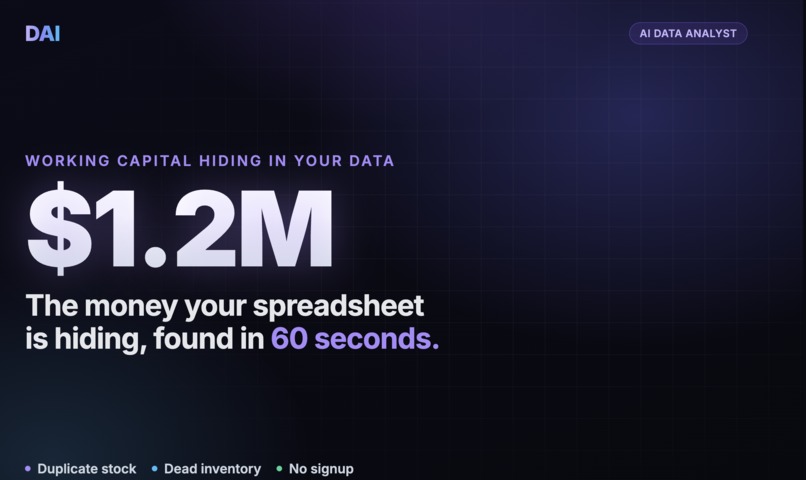 DAI : AI Data Analyst That Finds Hidden Cash in Your Data – screenshot 1