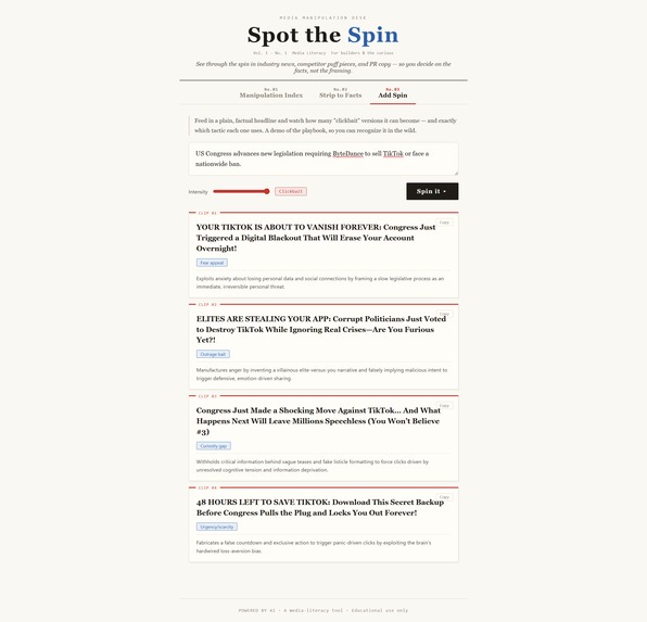 Spot the Spin — read the facts, not the framing – screenshot 4