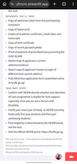 HESFB Loan Eligibility Navigator – screenshot 3