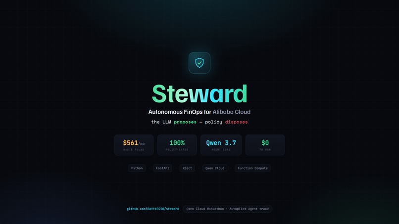 Steward — Autonomous FinOps for Alibaba Cloud – screenshot 3