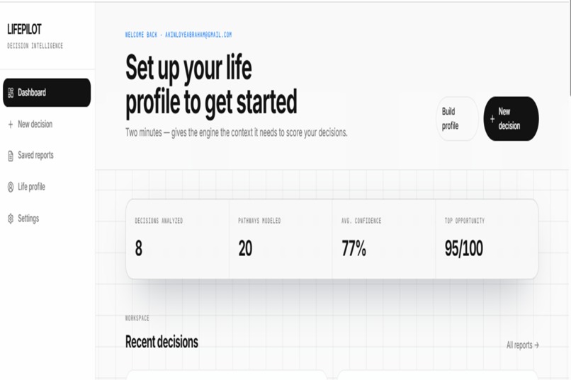LifePilot AI: Personal Decision Intelligence Platform – screenshot 2