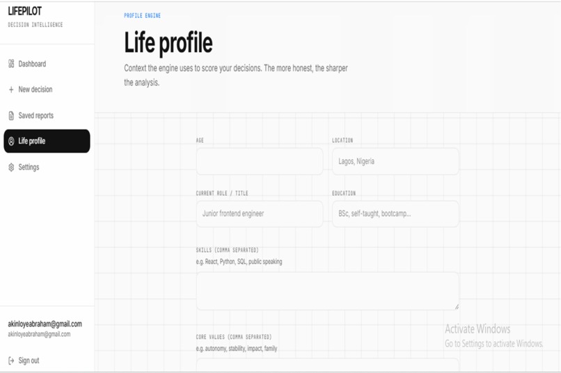 LifePilot AI: Personal Decision Intelligence Platform – screenshot 5