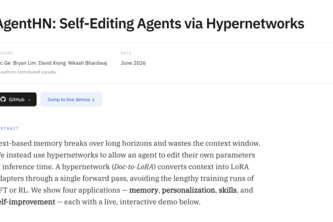 AgentHN: Self-Editing Agents via Hypernetworks