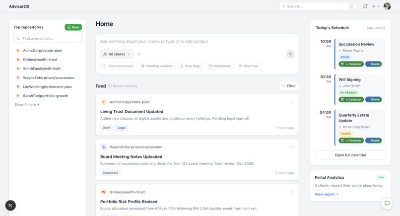 AdvisorOS – screenshot 1