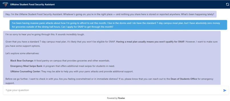 UMaine Student Food Security Assistant – screenshot 3