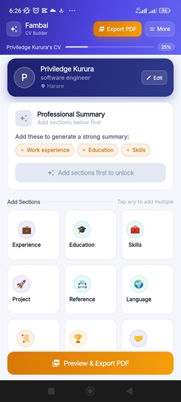Fambai cv – screenshot 4