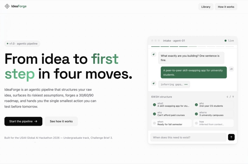 IdeaForge: Zero-to-One Builder – screenshot 1