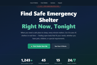 DuskDrop — Real-Time Homeless Shelter Finder