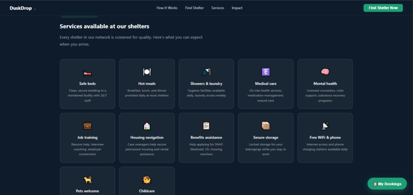 DuskDrop — Real-Time Homeless Shelter Finder – screenshot 7