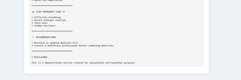 MedSafe AI – Drug Interaction Checker – screenshot 1