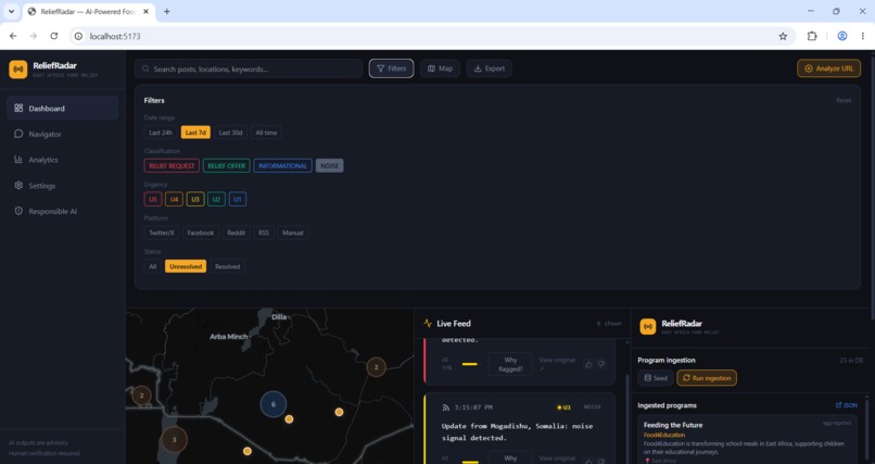 Relief Radar – screenshot 2