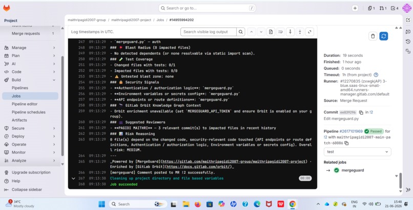 MergeGuard — Pre-Merge Risk Analyzer – screenshot 1