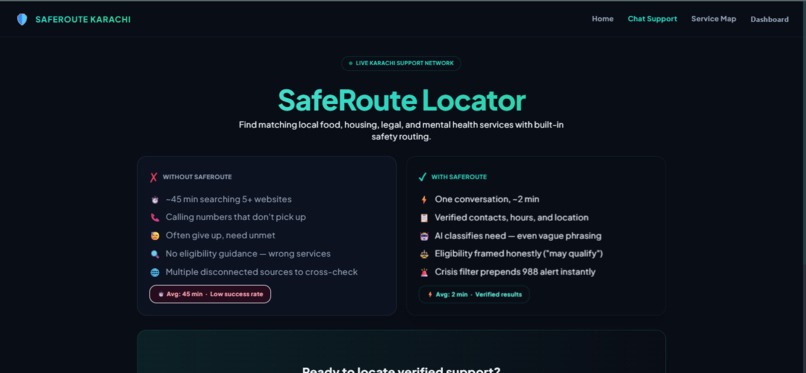 SafeRoute: AI Benefits Navigator – screenshot 1