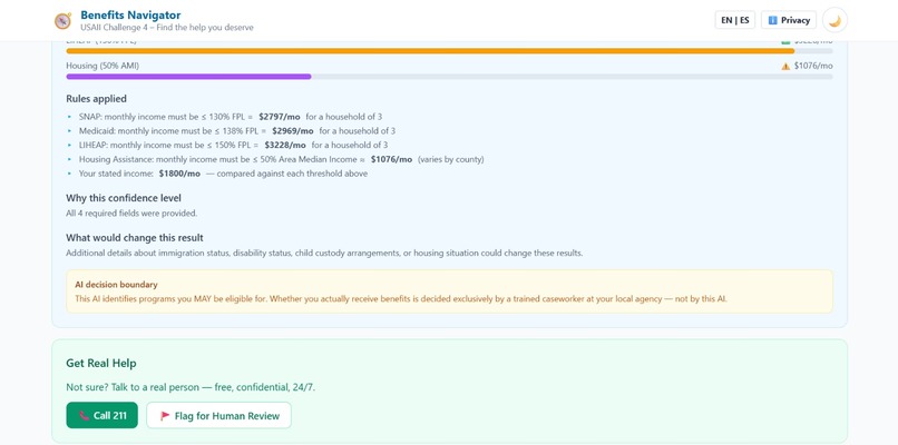 Benefits Navigator – Responsible AI for Public Benefits – screenshot 4