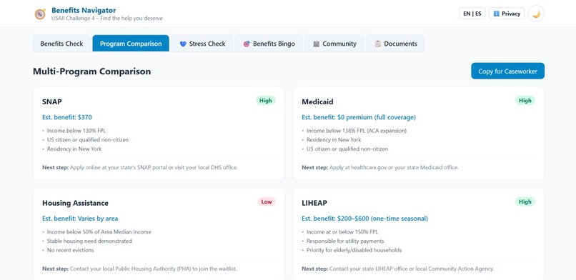 Benefits Navigator – Responsible AI for Public Benefits – screenshot 5